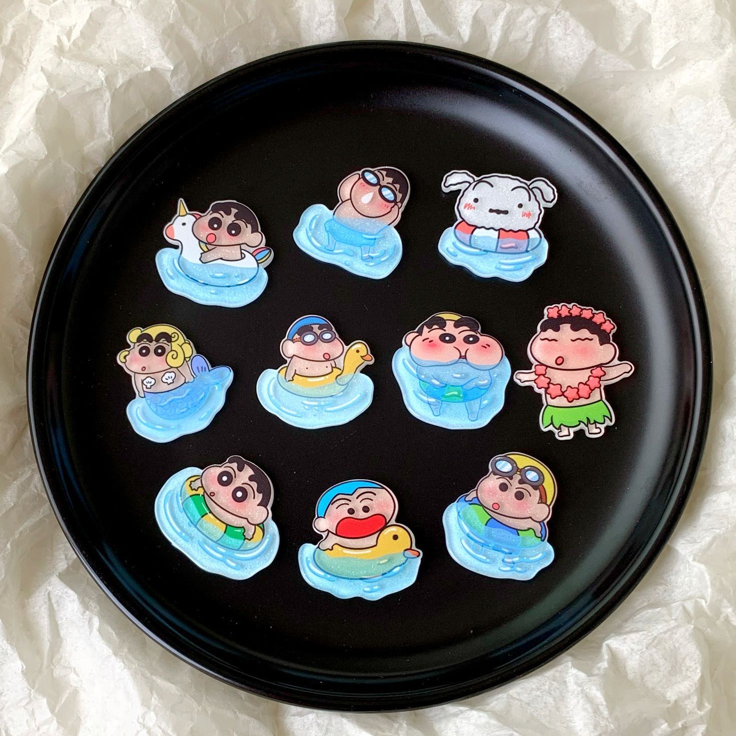 Case Fan - Aksesoris resin Crayon Shin-chan, kipas, gelas,